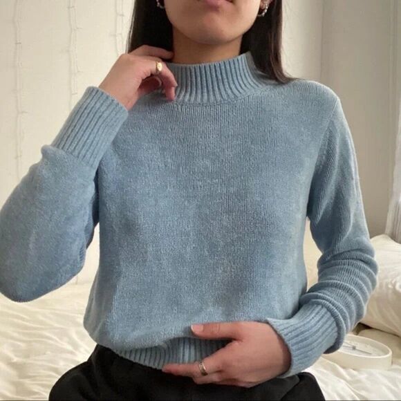 Wilfred Powder Blue Mock Neck Sweater Size Large NWT - Picture 1 of 7
